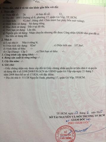 Bán gấp căn chính chủ đường Số 8, phường 17, Gò Vấp, xuống giá hết nấc trong tuần. LH 0833888808 13210003