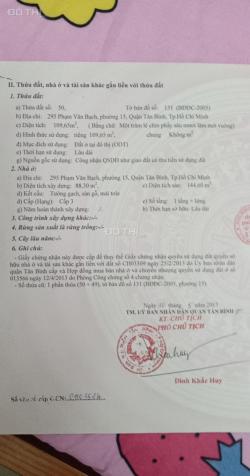 Chính chủ đi nước ngoài cần bán lỗ nhà mặt tiền 295 Phạm Văn Bạch, P15, Q. Tân Bình 13214922
