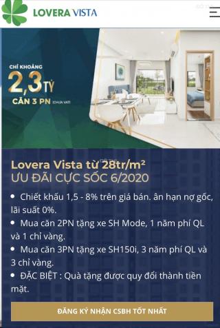 Hot! Căn hộ Lovera Vista Khang Điền chỉ 28 triệu/m2 - tặng xe SH, LH: 0908991827 13220006