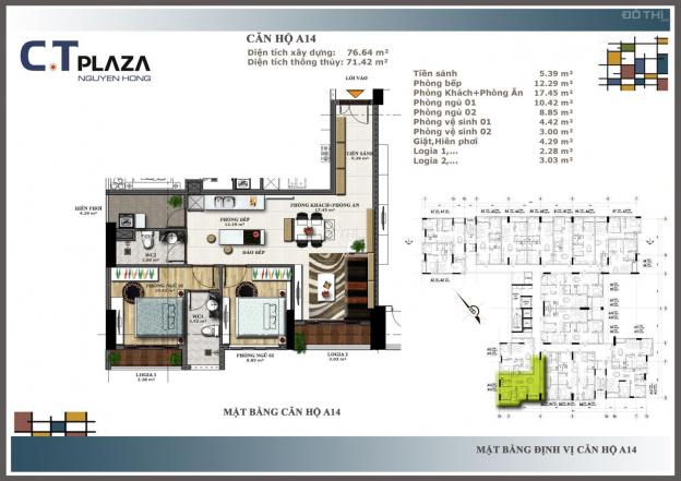 Bán căn hộ chung cư tại dự án C.T Plaza Nguyên Hồng, Gò Vấp, 2PN/79m2/2,85 tỷ. LH 0903940294 13185089