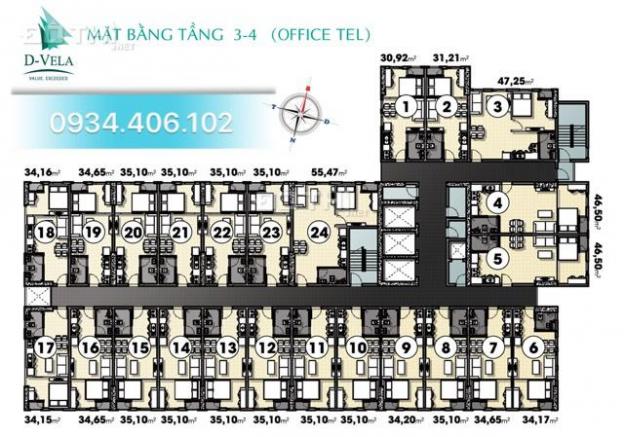 Chính chủ bán căn officetel 04.21 D-Vela mặt tiền đường Huỳnh Tấn Phát, Quận 7 giá 1,4 tỷ TL 13236618