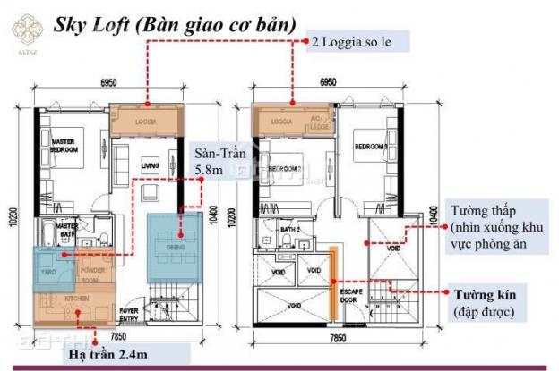 Bán duplex 2 phòng ngủ 102.58m2, nhà thô, tầng cao view ngoại khu dự án Feliz En Vista 13252639