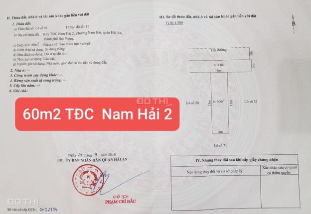 Bán đất TDC Nam Hải 2, Hải An, Hải Phòng, diện tích: 60m2 ngang 4m 13256117