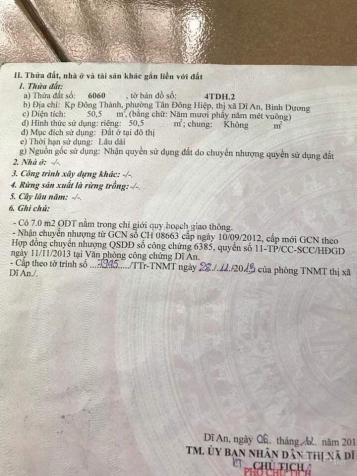 Bán nhà trệt lầu đường Đông Thành, Phường Tân Đông Hiệp, Dĩ An, Bình Dương, 50m2, giá 2.15 tỷ 13262315