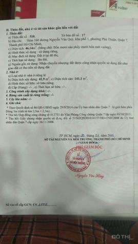 Bán nhà 1 trệt 2 lầu công nhận 45m2, Nguyễn Văn Quỳ, Quận 7. LH 0987228426 13254508