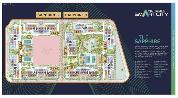 Bán gấp S2.012724 Sapphire 2 Smart City Đại Mỗ, Nam Từ Liêm, Hà Nội, diện tích 58.9m2, giá 1.85 tỷ 13303344
