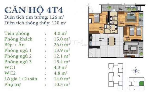 Cần bán căn hộ số 04 tòa nhà N03 - T4 khu đô thị Ngoại Giao Đoàn, diện tích 120m2, 3 ngủ giá tốt 13304167