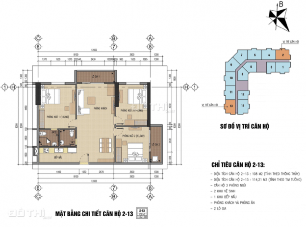 Bán căn góc số 2 dự án B32 Đại Mỗ, giá rẻ 13313027