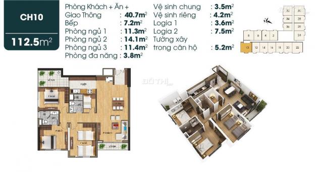 Bán căn hộ 4 phòng ngủ dự án TSG Lotus 190 Sài Đồng, 112,5m2, giá 25.5 triệu/m2, giao nhà 08/2020 13084731