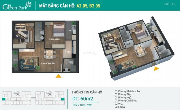 Bán căn 05 tòa A2 diện tích 60m2 dự án Phương Đông Green Park Số 1 Trần Thủ Độ 13357791