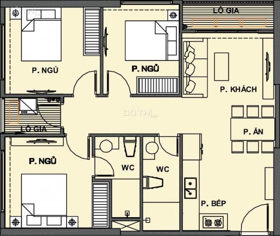 Bán căn hộ chung cư 3PN diện tích 74m2 giá rẻ khu vực Nam Từ Liêm 13365047