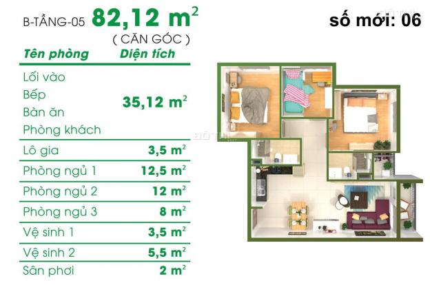 2.3 tỷ(3PN) cần bán gấp căn hộ Moscow Tower q. 12. DT: 82m2 13395613