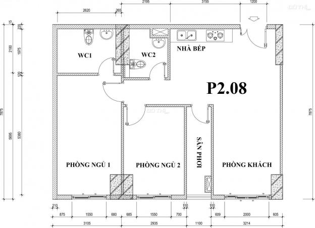 Căn hộ 2PN 78,87m2 cửa sổ Đông Bắc, tháp P2, Topaz Elite, thanh toán chỉ 1 tỷ 9 13127832