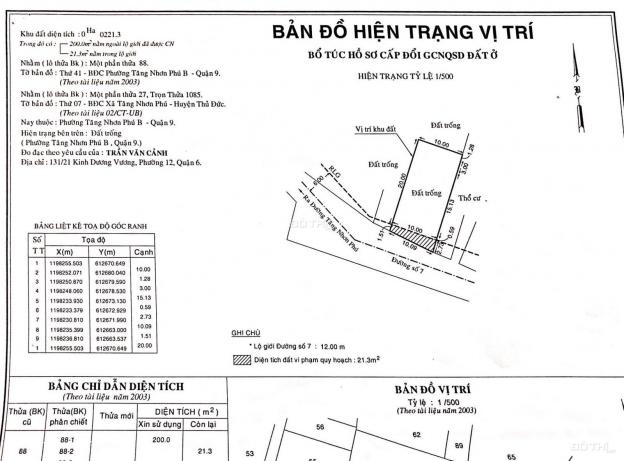 Bán đất mặt tiền đường Số 7, Phường Tăng Nhơn Phú B, Quận 9, giá 24tỷ/607m2 LH 0903.066.813 13426102