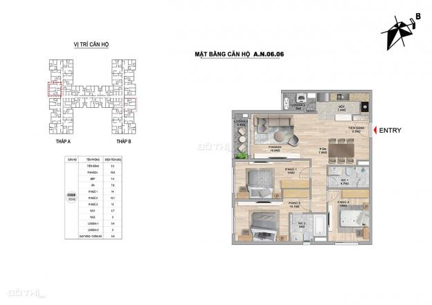 Bán căn hộ 3 phòng ngủ cao cấp tại dự án The Zei Mỹ Đình diện tích 94m2, giá 3.5 tỷ 13441651