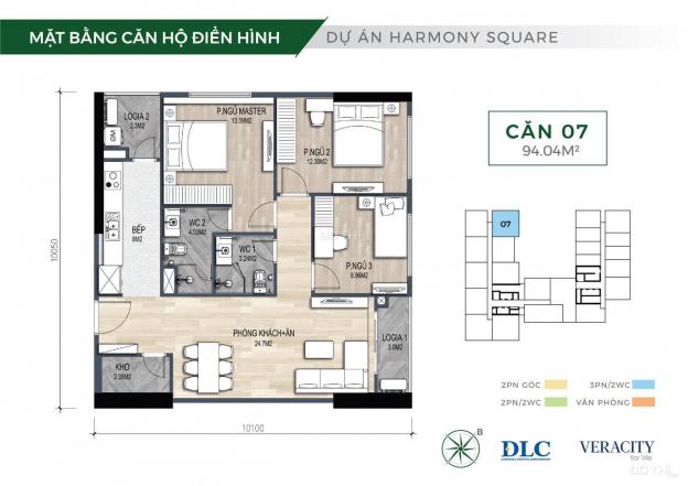 Mở bán dự án Harmony Square, căn hộ 3PN chỉ 3,3 tỷ. NH hỗ trợ LS 0% trong 12 tháng, CK tới 5% GTCH 13460194