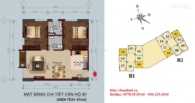 Bán căn góc 2 phòng ngủ chung cư B1 - B2 CT2 Tây Nam Linh Đàm, sổ đỏ, LH: 0978.555.500 13470032