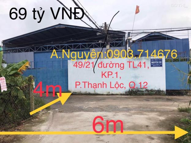 Chính chủ cần bán nhà xưởng 49/xx đường TL41, KP.1, Phường Thạnh Lộc, Quận 12, Tp. HCM 13486939