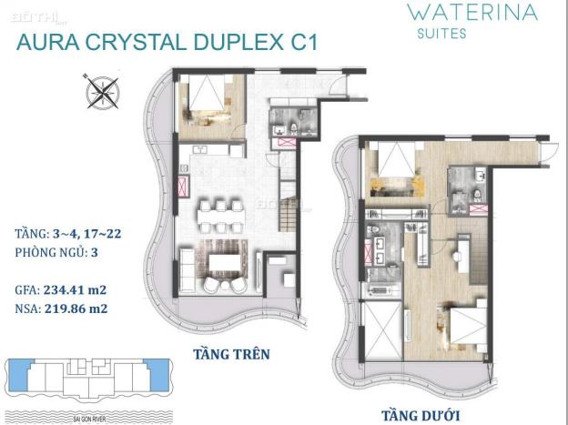 Chiết khấu khủng căn hộ Waterina Suites Q2 3 - 8%, View sông, DT siêu khủng 13502100