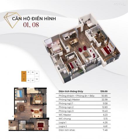 Căn hộ 4 ngủ 139m2 ban công ĐN - Mỹ Đình chiết khấu 11% và quà tặng 30 triệu - 0911329898 13503604