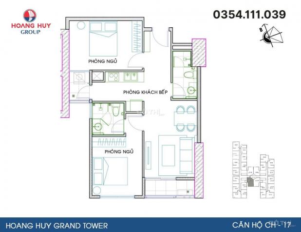 Chính chủ bán căn hộ rẻ nhất dự án Hoàng Huy Grand Tower CH17 tầng 23. LH 0354.111.039 13504686