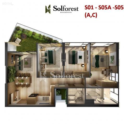 Căn góc 3 phòng ngủ tầng trung tòa SO1 Sol Forest Ecopark, view biệt thự rừng thông cực đẹp 13514914