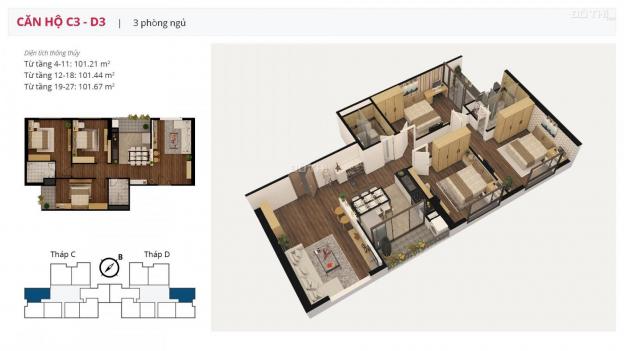 CC bán gấp căn hộ D3 dự án Việt Đức Complex - Thanh Xuân, DT 101m2, căn góc, 3pn, full, giá 33tr/m2 13524019