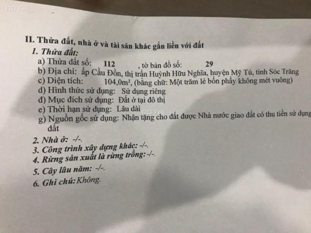 Bán 2 lô đất mặt tiền vị trí đẹp tại thị trấn Huỳnh Hữu Nghĩa, huyện Mỹ Tú, tỉnh Sóc Trăng 13556727