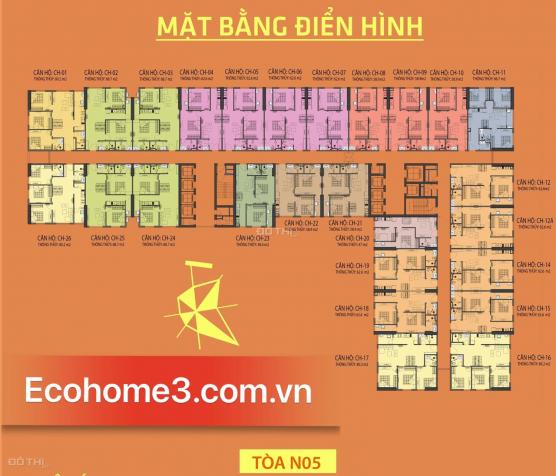 Chủ nhà bán căn hộ chung cư Ecohome 3, DT 65.8m2 tầng 1612, N04 giá 1tỷ 350 tr/căn: 0981129026 13560605