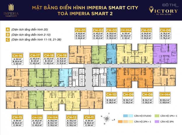 Bán căn hộ 3PN tại dự án Imperia Smart City, Nam Từ Liêm, Hà Nội diện tích 75.6m2 giá 40tr/m2 13564819