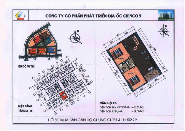 Cần bán gấp 1026 nhà nguyên bản chưa có đồ tòa HH02.2B, khu 6 tòa cũ, cạnh nhà thi đấu 0986344262 13567256