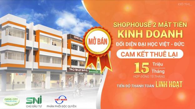 Đầu tư nhanh tay xuống tiền shophouse Oasis City cạnh ĐH Quốc Tế Việt Đức lãi ngay 240tr khi mua 13570013