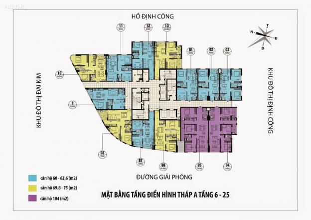 Chính chủ bán CHCC CT36 Định Công tháp A tầng 12 - 08 - 75m2, 2007 - 60m2 giá 24tr/m2 LH 0966292726 13588454