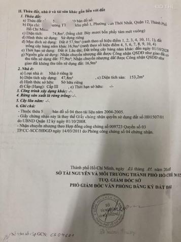 Bán nhà tại phường Tân Thới Nhất, Quận 12, diện tích 80m2 giá 5.25 tỷ 13597954