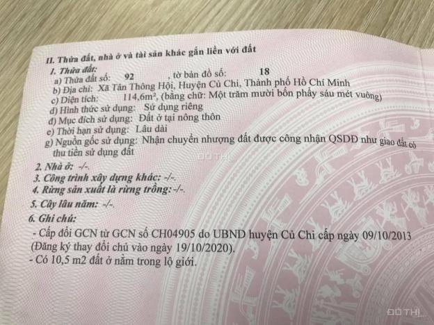 Chính chủ cần bán Lô đất nền cuối cùng lộ 1 Tân Định, Đ Võ Thị Dòn, ấp Tân Định, x Tân Thông Hội 13601895