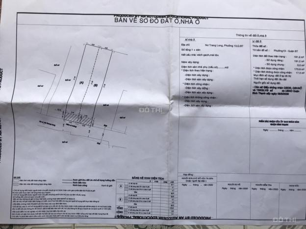 Bán 174m2 đất hẻm xe hơi 482 Nơ Trang Long P13 Bình Thạnh ngang 8m sổ đỏ 13619113