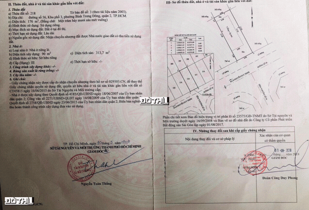 Bán nhà đường Số 56, Bình Trưng Tây, Q2, 176m2, 3 tầng + áp mái 13639194