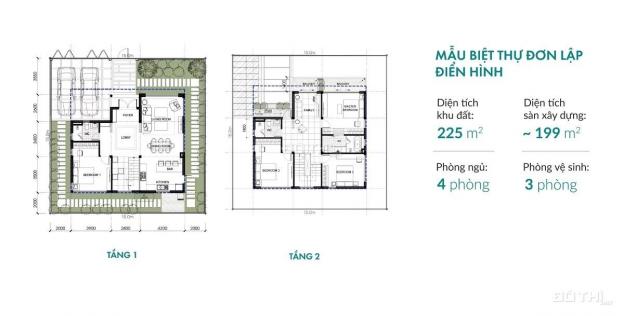 Còn 1 căn duy nhất biệt thự đơn lập, DT 15x15m 2 tầng tại dự án Water Point CĐT Nam Long 13641147