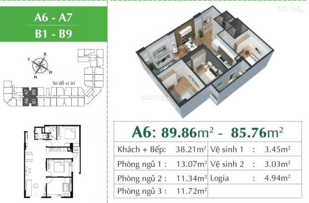 Chỉ 2.4 tỷ nhận nhà ở ngay căn góc 3 PN 86m2 Eco City Việt Hưng, đã có sổ, HT vay 0% LS 0909860283 13561367