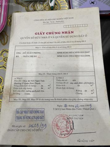 Tôi là chủ cần bán nhà giá rẻ mặt tiền quận Bình Thạnh - HCM 13650438