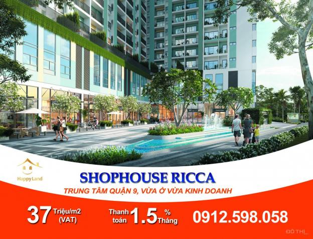 Bán 05 căn shophouse đẹp nhất dự án Ricca Q9 chỉ từ 44 triệu/m2. Căn mặt tiền, thông ra hồ bơi 13651796