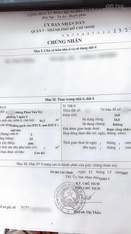 Bán nhà chính chủ - mặt tiền Phan Văn Trị, P7, Q5 gần chợ Hòa Bình 15 tỷ, SHR khu dân cư hiện hữu 13653261