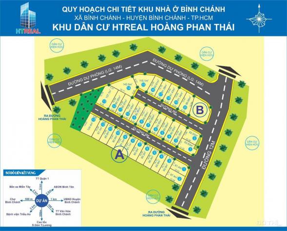 Bán gấp! Giá đầu tư, Vị trí đẹp KDC Htreal Hoàng Phan Thái Q. Bình Chánh, sổ riêng, xây dựng ngay 13653333