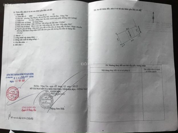 Bán lô đất 10x26m, nở hậu 13,15m, 296m2, KDC Tân Phước, Kp Ông Trịnh, Tx. Phú Mỹ, giá 2,1 tỷ 13673816