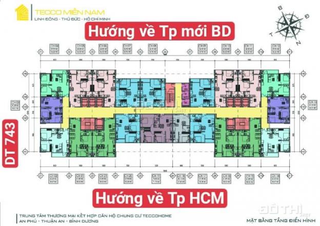 Chính thức CĐT Tecco Home Thuận An, BD căn 2PN 2WC 2 lô gia 60m2 giá 23 Tr/m2 0909268958 CK 110Tr 13684412