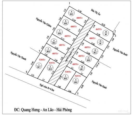Bán đất phân lô xã Quang Hưng, An Lão cách Tràng Duệ 4km giá từ 495tr/lô 13687237