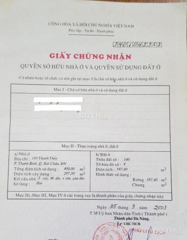 Tôi cần bán đất đường Thanh Thủy: Gần đường 2/7: Dt 324m2 13703786