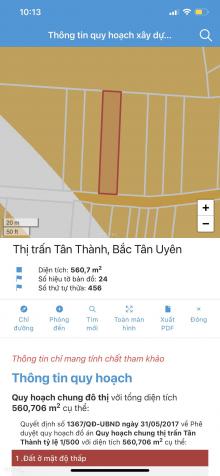 Bán đất tại đường ĐT 746, Xã Tân Thành, Bắc Tân Uyên, Bình Dương diện tích 560.7m2 giá 2.95 tỷ 13711232