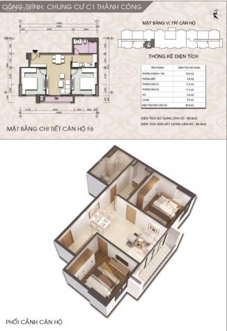 DA C1 Thành Công, bán căn 2PN duy nhất, DT 64,8m2, ban công Đông Nam, view hồ. LH 0396993328 13416758