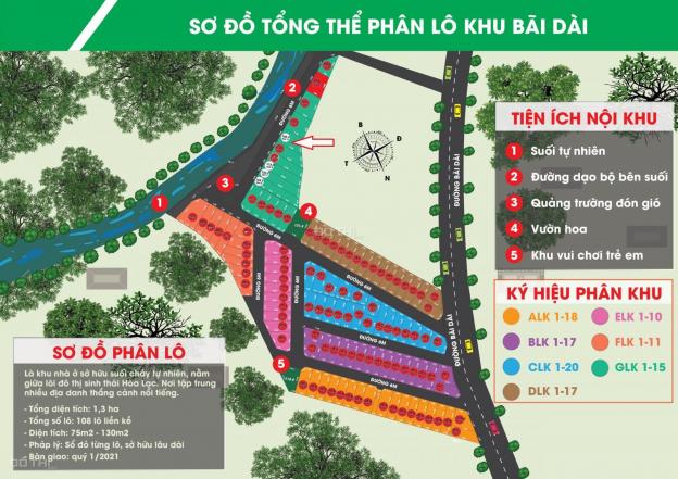 Nhỉnh 1 tỷ bán nhanh lô đất 75m2 mặt đường Bãi Dài 18m, gần ga Metro số 5, làng ĐHQG, CNC, sẵn sổ 13717154